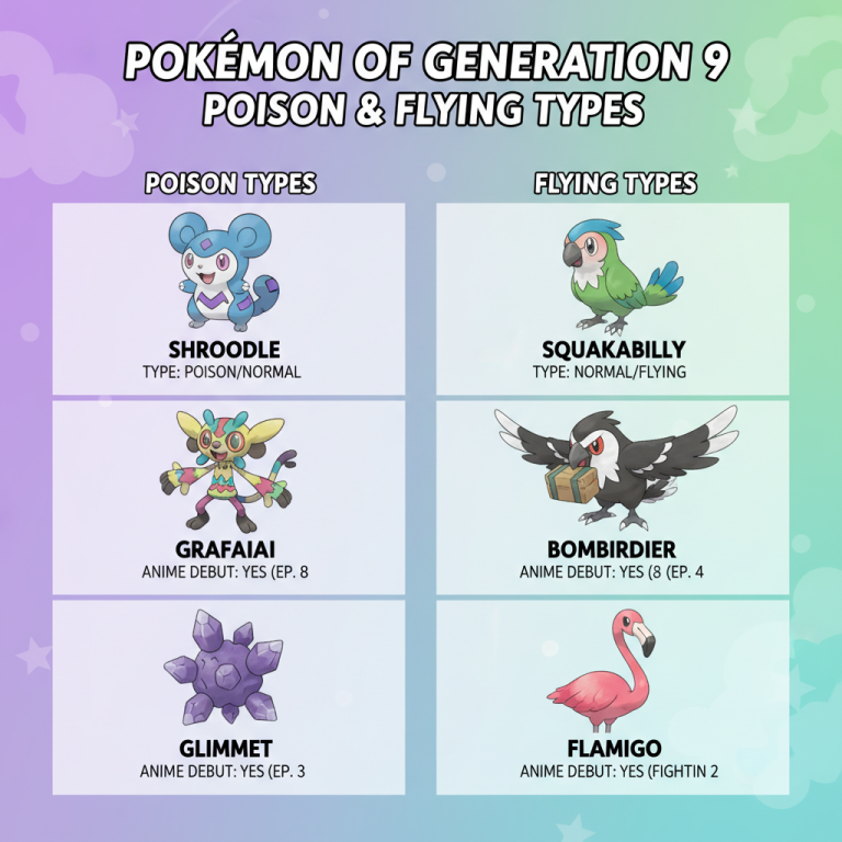 Featured image for Exploring Generation 9 Pokémon: Poison and Flying Types